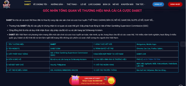 Tổng quan về nhà cái DABET thông qua website đại diện chính thức dsl-preisvergleich.eu.com